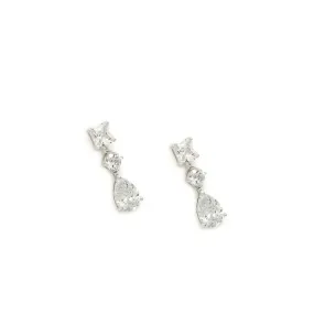 Pendientes de novia pequeos clásicos con garras