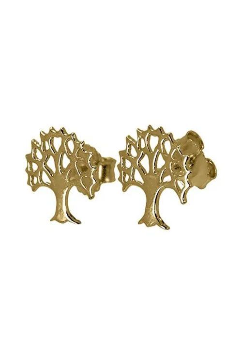 Pendientes en plata. Árbol de la vida. Cahpado amarillo. 260_151070A
