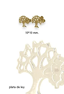 Pendientes en plata. Árbol de la vida. Cahpado amarillo. 260_151070A